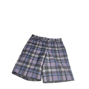 Nike Golf Tour Performance Dri-Fit Plaid Shorts Me  32  Purple/Black preppy
